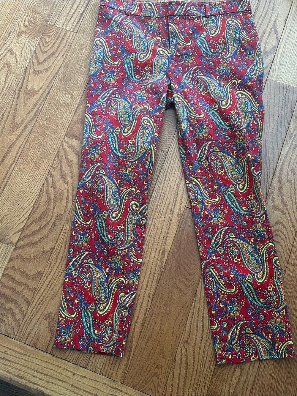 Lauren Ralph Lauren Vintage Paisley Pants Bright Color Boho Ankle Leg Women’s 6P - Picture 3 of 11